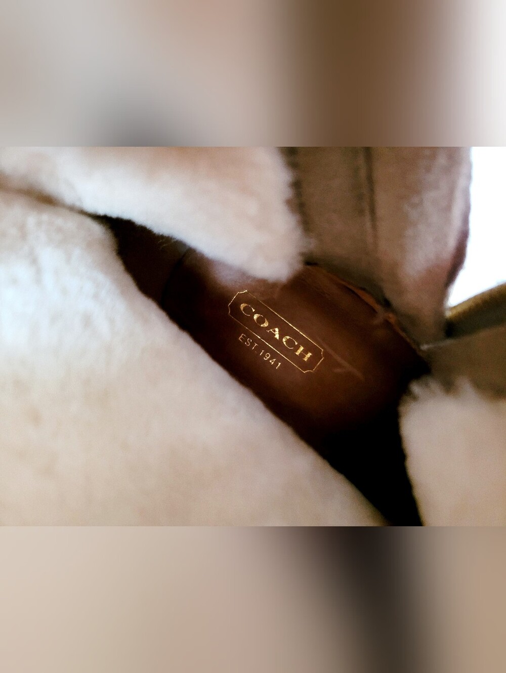 Coach Danee Taupe Suede Shearling Wedge Ankle Boots with Side Zip 10 - Picture 7 of 16
